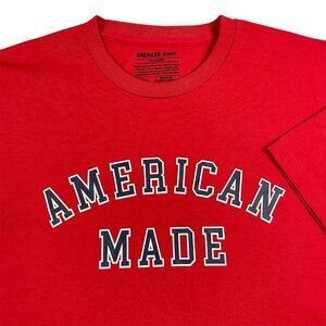 American Giant Flag Collection UNISEX Men T-shirt AMERICAN MADE Size L Red NWT.